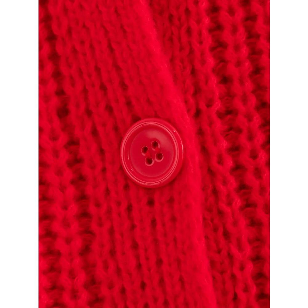 Autumn New Women's Fashion and Casual Versatile Round Neck Single Breasted Knitted Sweater