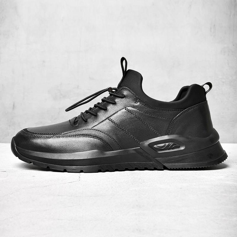 

Весна Осень Мужская Повседневная Обувь Натуральная Кожа Роскошные Кроссовки Мужские Ботильоны На Шнуровке Для Отдыха Прогулки Мужские Черные Модные Кроссовки 38