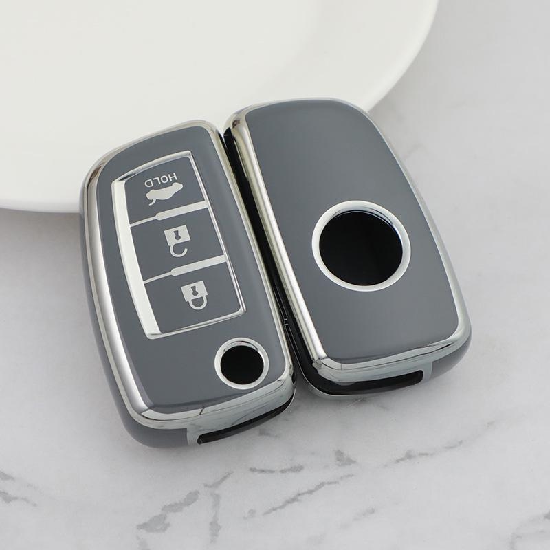 Nissan 3-Button Key Cover for Sylphy, Qashqai, X-Trail, Tiida, Bluebird, Kicks - Soft Rubber Case