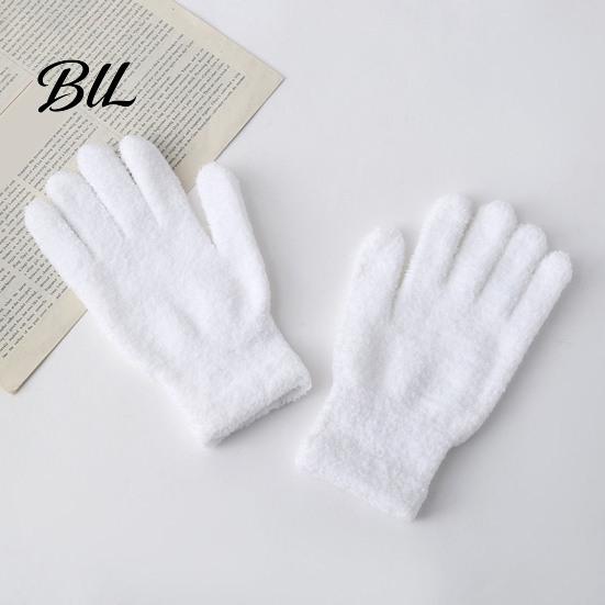 Fashionable Winter Handwear Warm Coral Fleece Gloves for Women, Soft Five Finger Comfortable Office Typing Mittens Gloves, Solid Color Thermal