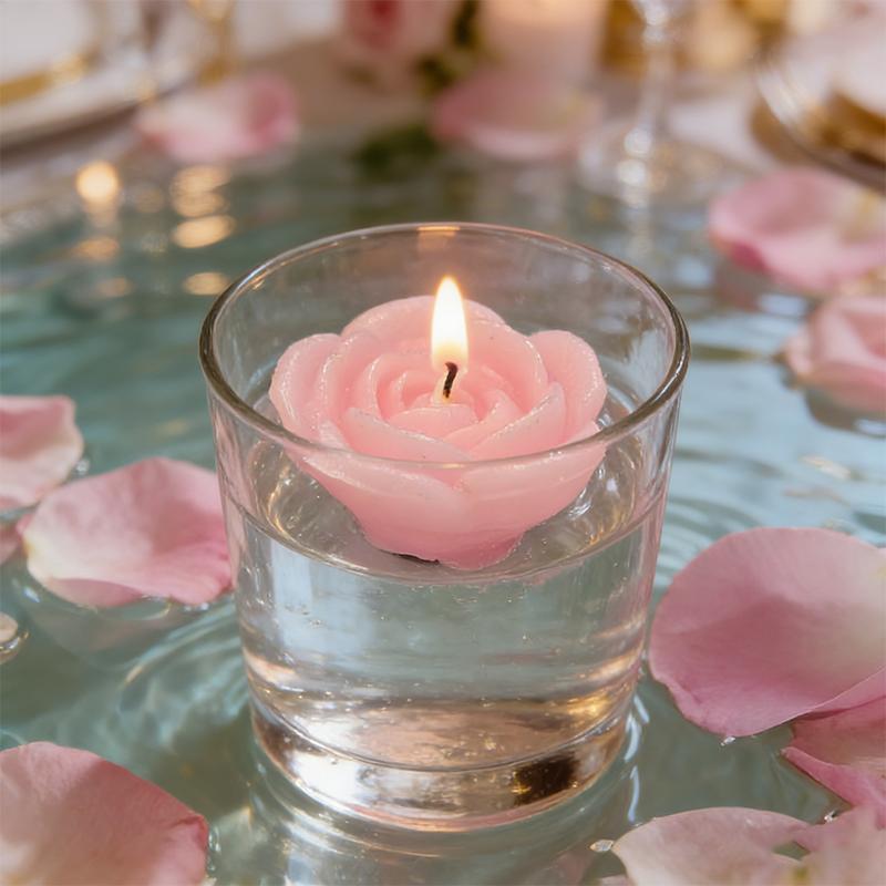 Rose-shaped Lamp Floating Candle Dinners Anniversary Weddings  Events DIY Decor Party Supplies Romantic Flame Candlelight Candle