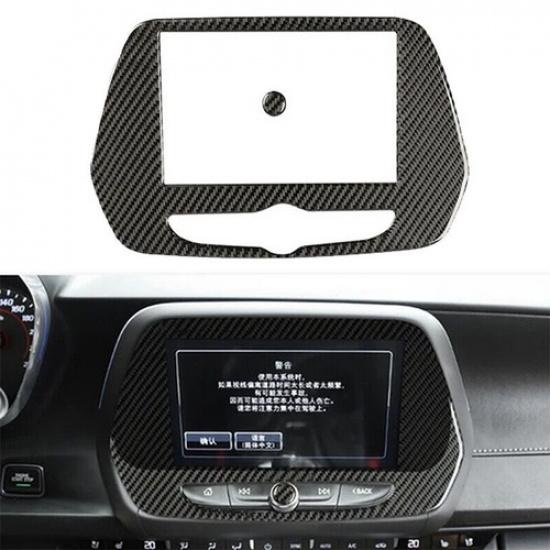 For Chevrolet Camaro 2016- Carbon Fiber Car Navigation Panel Cover Trim