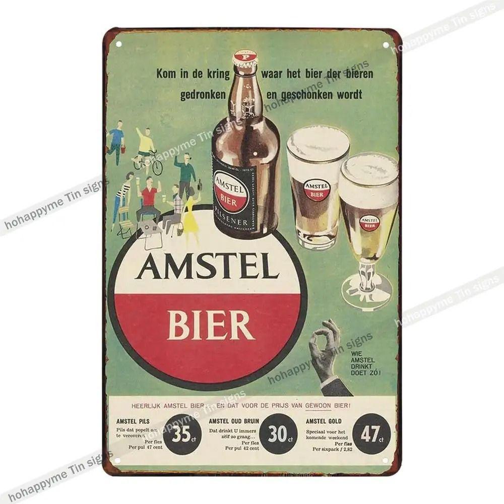Vintage Beer Metal Tin Sign Rectangular Iron Wall Art Home Decor 20x30 Cm