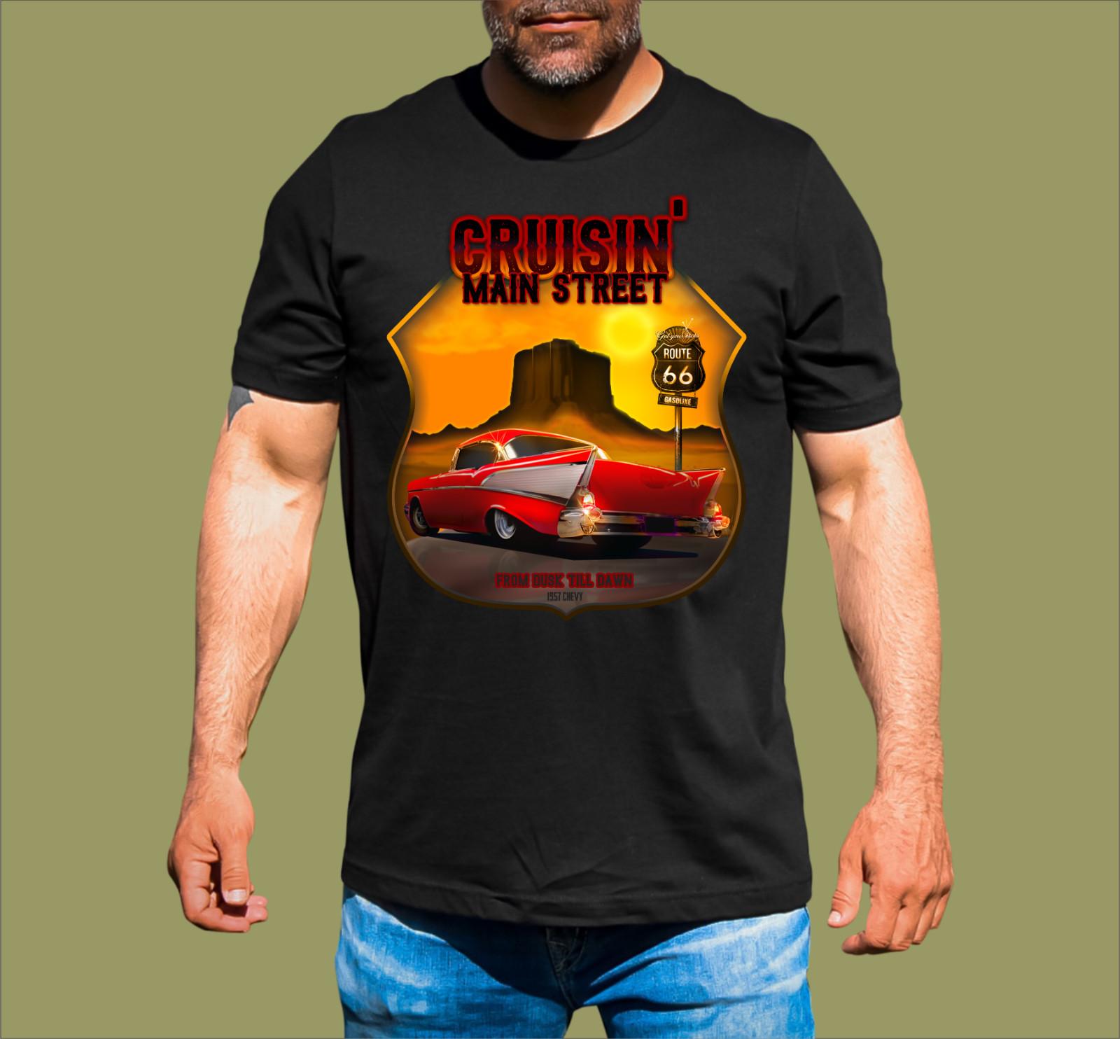 CRUISIN MAIN STREET 57 CHEVY T-SHIRT S