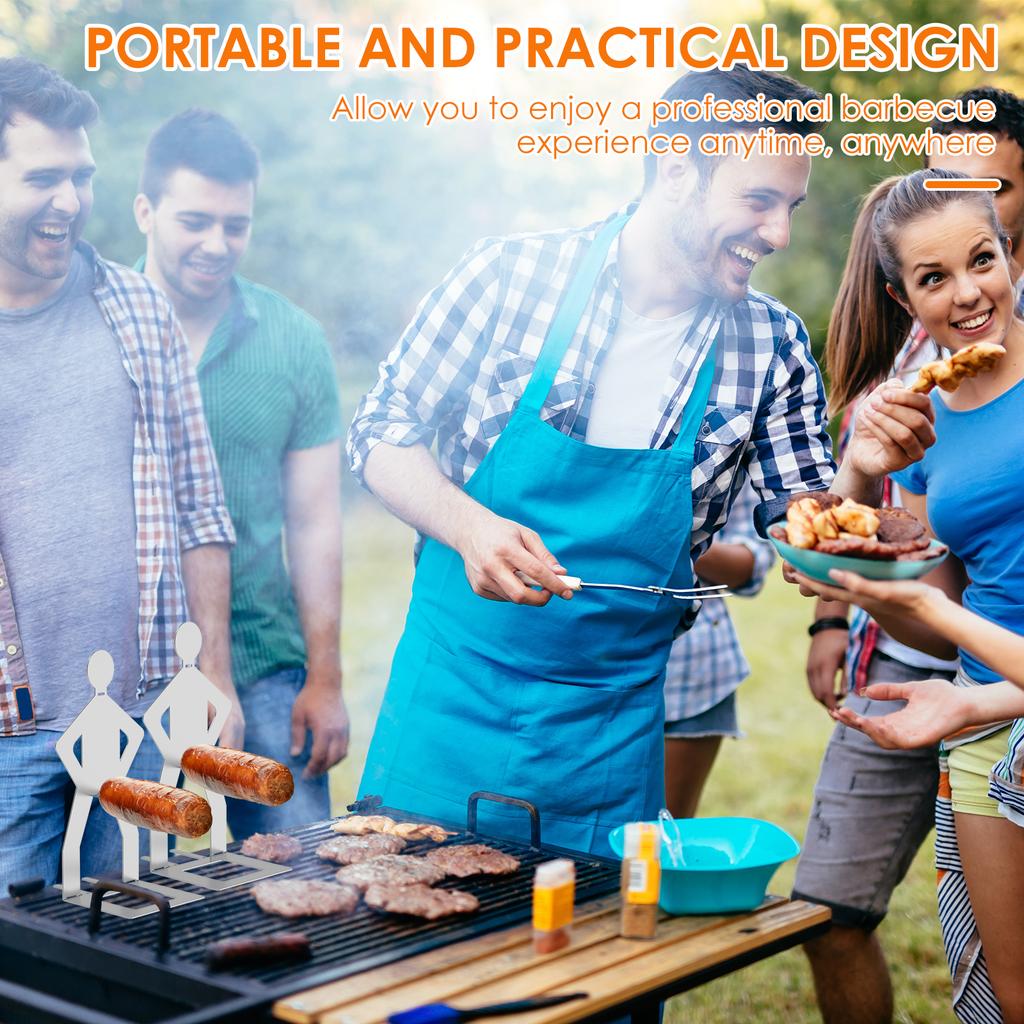 2/4 ks držák na klobásy na grilování Nerezová ocel Držáky na grilování hot dogů Přenosný stojan na hot dogy a klobásy pro kempování Příslušenství pro BBQ