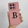 For Xiaomi 14T Pro Case Xiaomi 14T Pro Cover Mi 14T Pro Luxury Initial Letters Square Phone Case Matte Shockproof TPU Back Cover