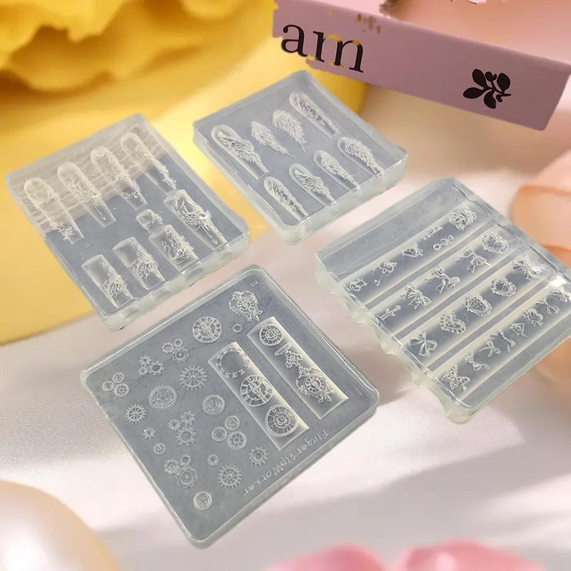 1 stk Kawaii Sommerfuglvinge Silikon Negleform Gjenbrukbare Maler Stempling 3D DIY Design Neglekunst Deler Dekorasjoner Verktøy