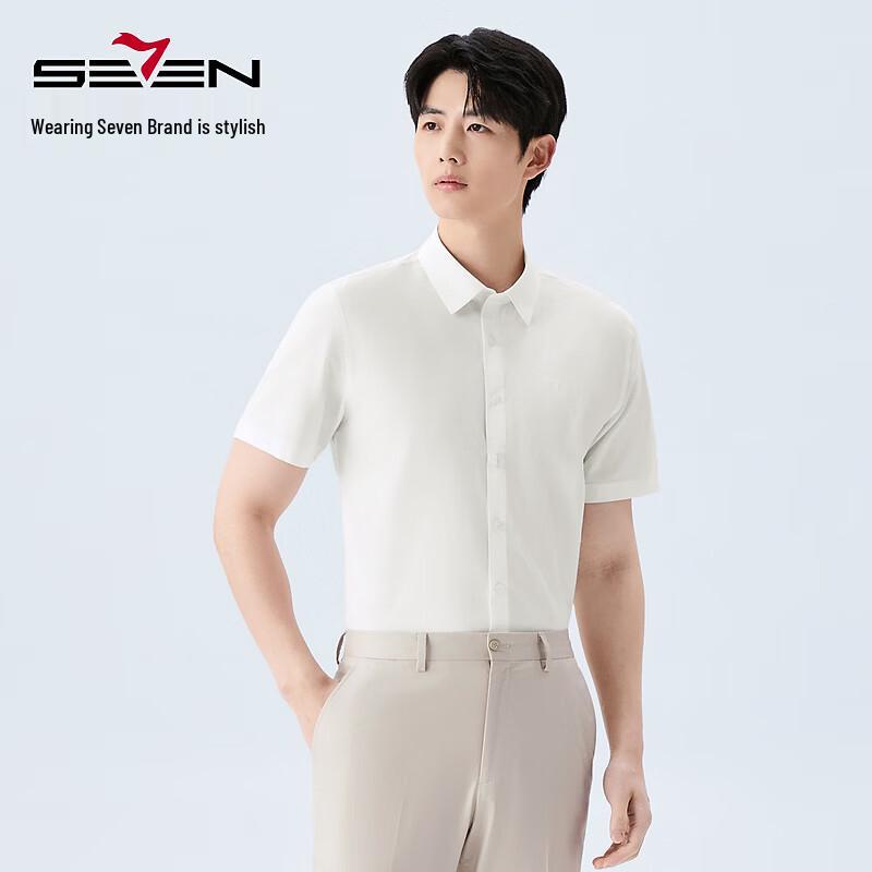 SEVEN Men s Lyocell Blend Short Sleeve Business Shirt 38
