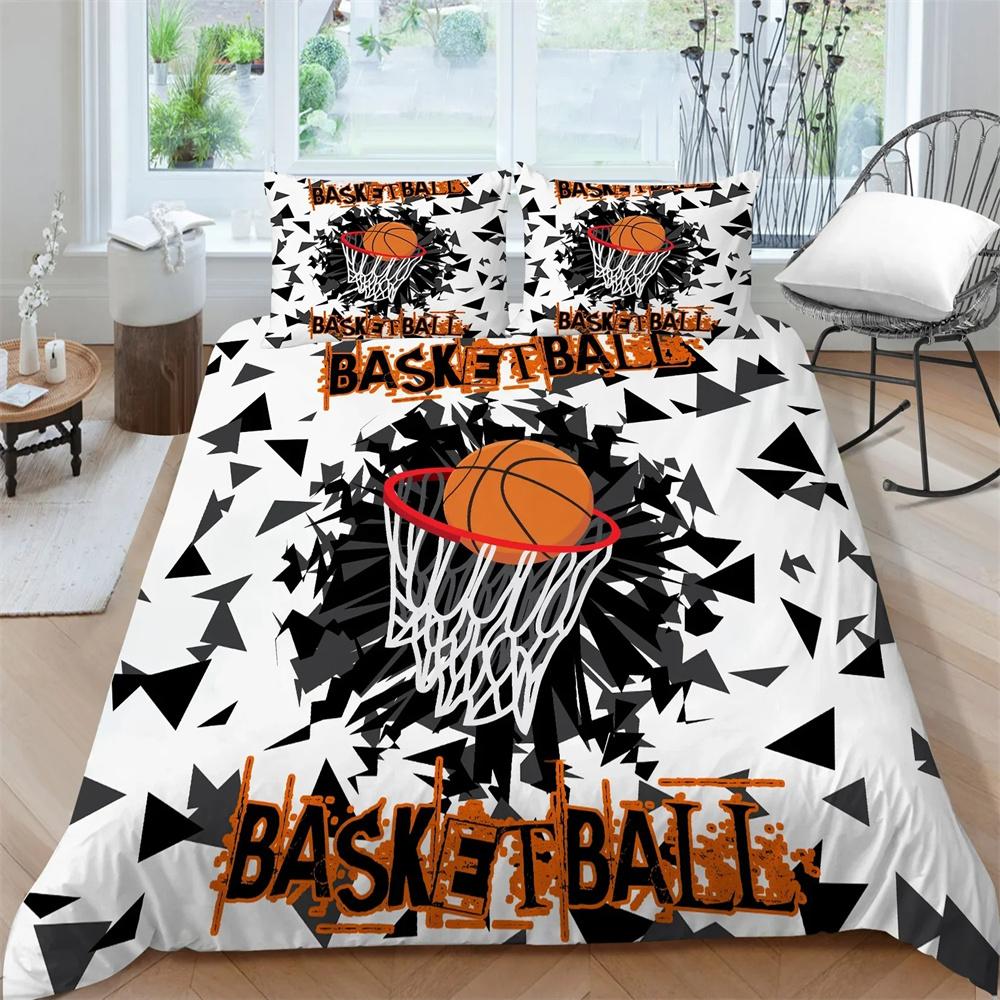 Basketball Duvet Cover King/Queen Size,sports Game Collections Bedding Set for Kids Teens Boys,athlete Bedroom Decor Quilt Cover