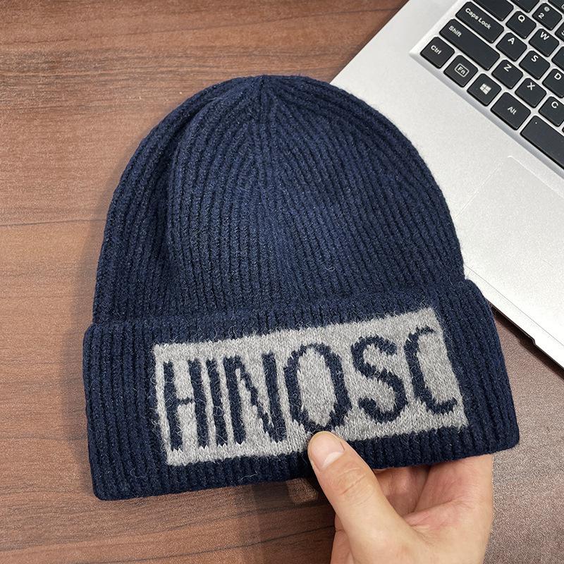 

Autumn and Winter Warm Woolen Hat for Men Commuting Versatile Ear Protection Pullover Hat Korean Style Fashion Plus Velvet Warm Knitted Hat 54-62cm