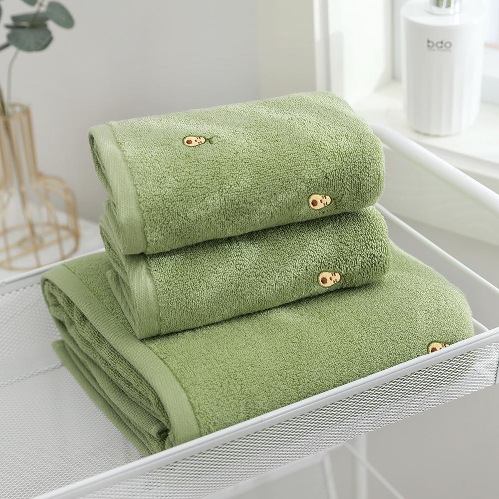 Avocado Embroidered 100% Cotton Face Towel - Soft & Absorbent, Customizable Logo