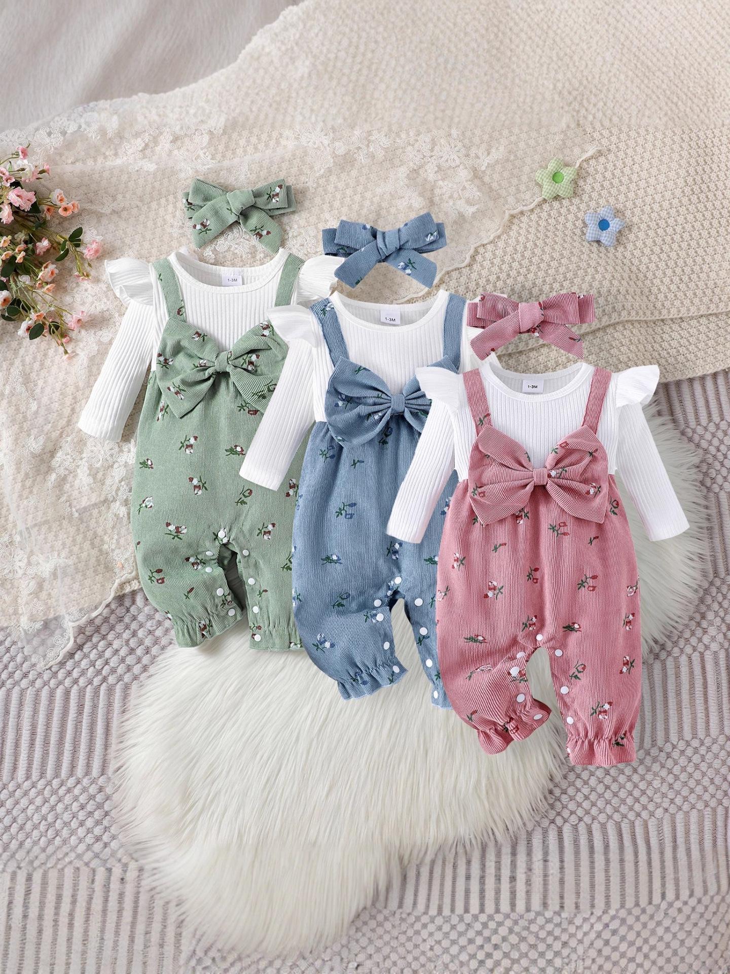 

Осень 2025 Милая белая рубашка с длинным рукавом и разноцветным принтом для малышей для европейского и американского рынков 1-3 Months розовый