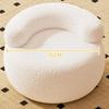 Sherpa Living Room Sofa Stool  Cream Style Pumpkin Pouf  Sweet Q-Shaped Short Bench  Anti-Collapse Entryway Shoe Stool