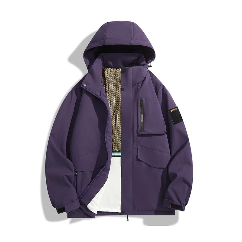 Youth Jacket for Men and Women Couples New Autumn and Winter Outdoor Hooded Windproof Jacket Jacket Padded and Thickened