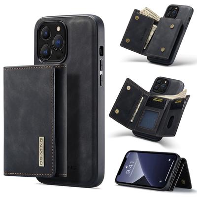 DG.MING M1 Series 3-Fold Multi Card Wallet  Back Cover Shockproof Case with Holder Function