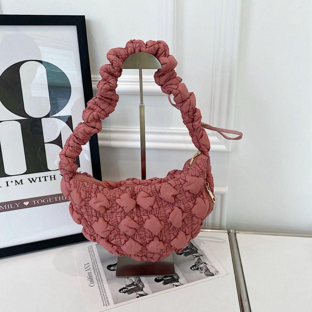 Dumplings Bag Rhombus Plaid Handbag Korean Style Bubble Cloud Bag Cute Korean Shoulder Bag  Lady