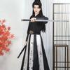 Chinesischer Wei- und Jin-Dynastie Tuschestil Hanfu für Männer Taillenlang Einteiliger Rock Anzug