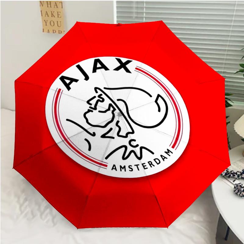 AFC Ajax Print Automatic Umbrella, 8 Rib Iron Frame, Plastic Handle, Suitable for Outdoor Travel &Daily , Ideal Gift