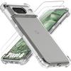 Case - Google - Pixel 8 - Shockproof Silicone - Transparent - 2 Tempered Glasses
