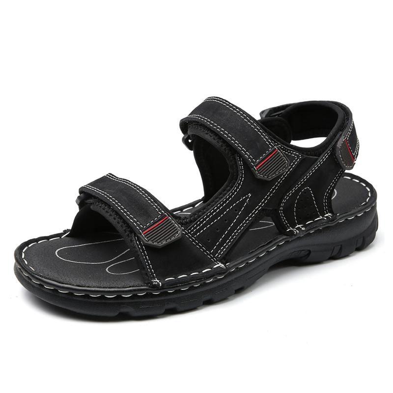 Summer Outdoor Sandals For Men Leather Sandals Plus Size 38-48 Summer Shoes For Men Breathable Sport Beach Sandale Homme