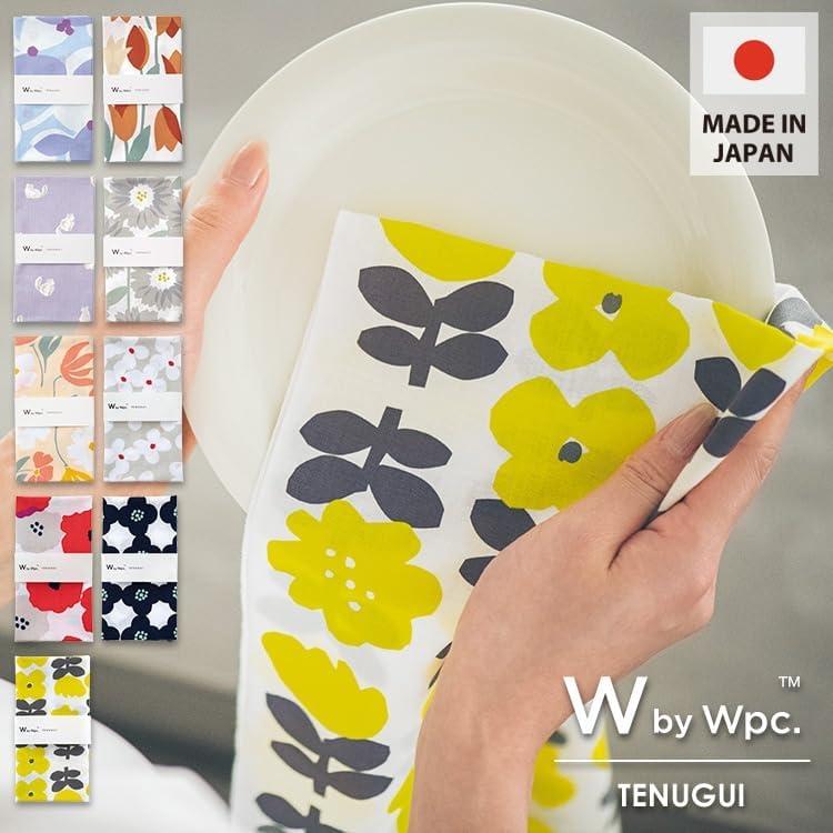 Wpc. Tenugui Cotton 100% Dish Towel, Made in Japan, Cute, Stylish, Peony Red, FREE, 90cm Length x 35cm Width