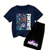 Anime Game Fortress Print Outdoor Street Kids T-shirt and Shorts Summer Home Casual Outfit Boy and Girl's Sports Set