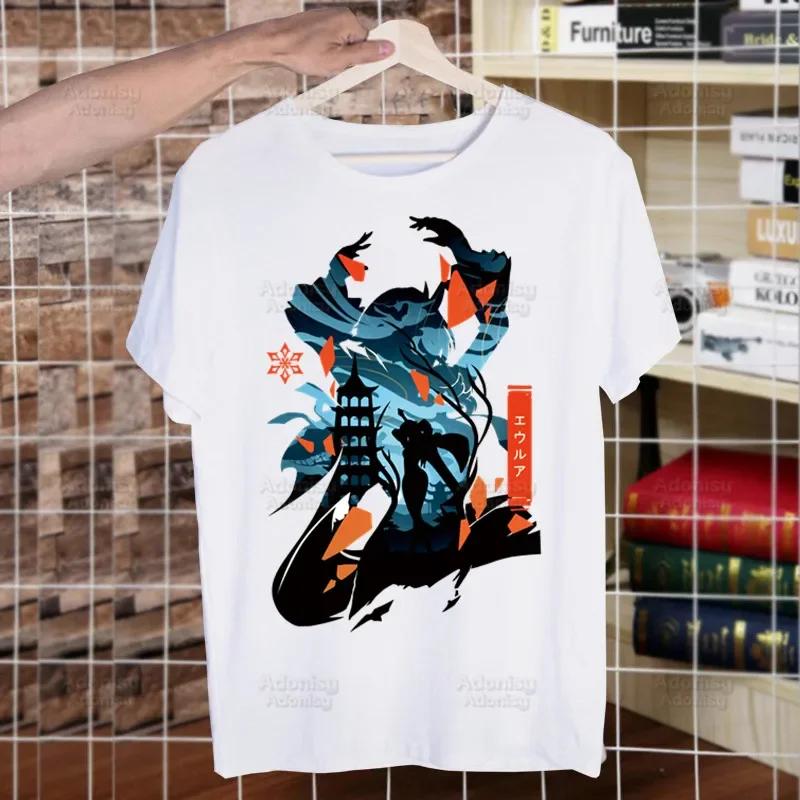 

Genshin Impact T Shirt Men Shirts Xiao Venti Hu Tao Tshirts Summer Short Sleeves Top Tees Zhong Li Raiden Shogun T-Shirt XL