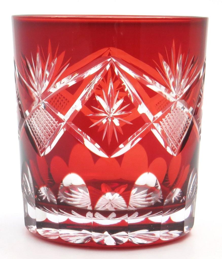 Sumida Edo Kiriko Glas Glänzendes Fischpaar, Rogen, Rot, TO-401-402