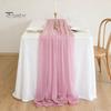 Heat Resistant Table Runner Sheer Flowing Runner, Chiffon Wedding Elegant Solid Color Durable for Dining Home Bridal Shower Party Decor Decorative