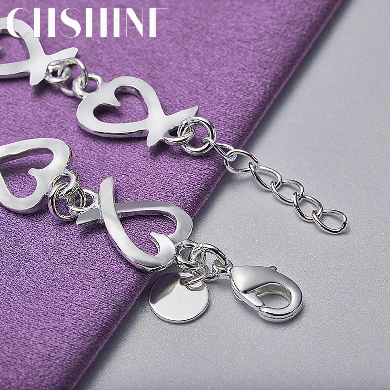 CHSHINE 925 Sterling Silber Liebesherz Kette Armband Mode Charme Hochzeitsparty Für Frauen Schmuck