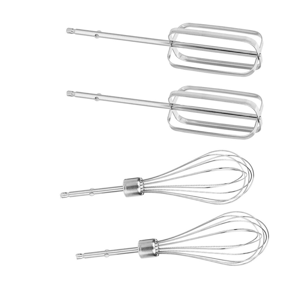 4Pieces Hand Mixer Accessories Stainless Steel Whisks Cooking Mixer Attachments for Effortless Mixing of Eggs Flour