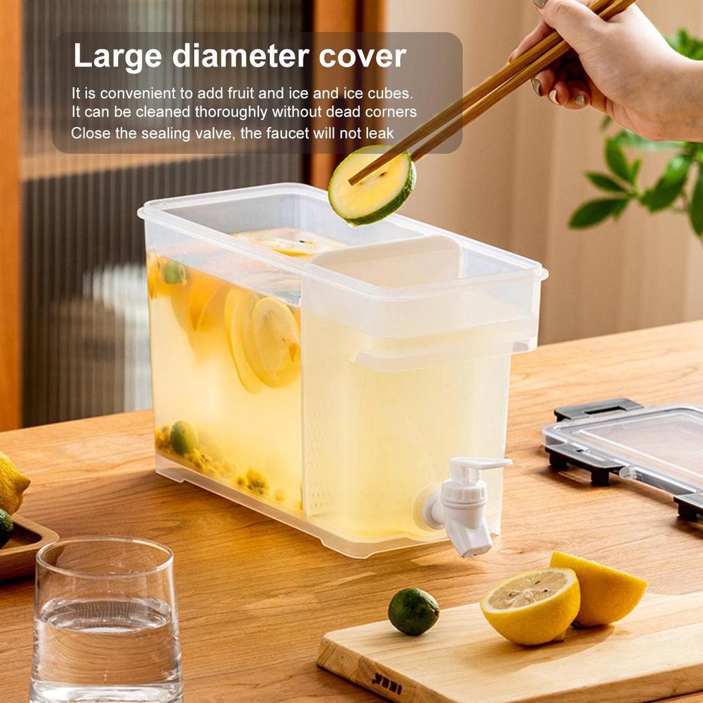 3.5L Refrigerator Cold Kettle with Spigot Filter Drink Container Iced Juice Lemonade Container For Famaily Party Daily Use