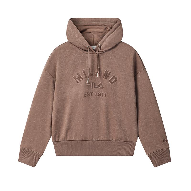 

Fila Серия Милан Модный тренд Ретро спортивный стиль Принт с буквами Свободное худи Женские худи Красный F11W545202FPR L