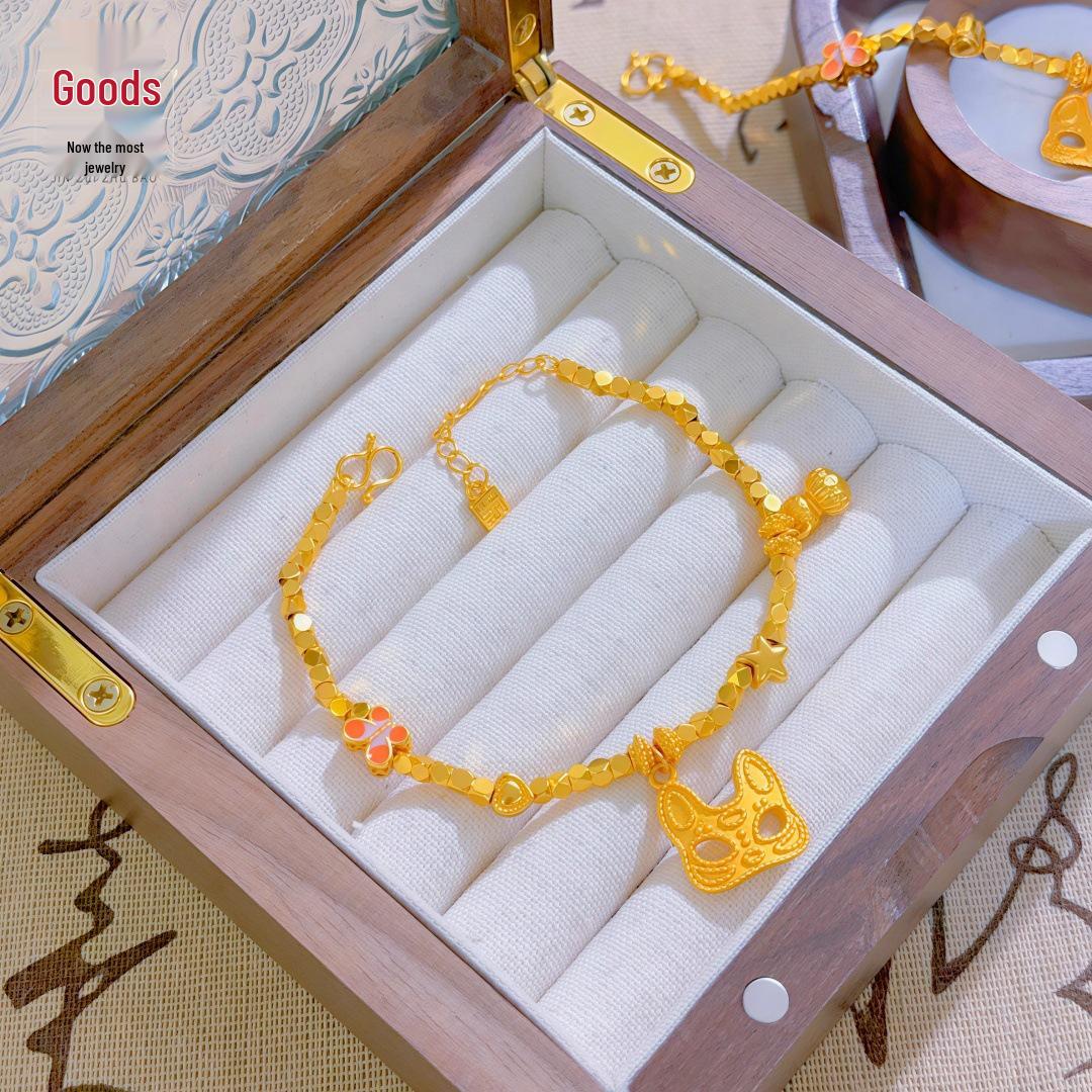 Позолоченная Маска Лисы Браслет с Бабочками - Мода 2026 Нишевый Стиль Рейва