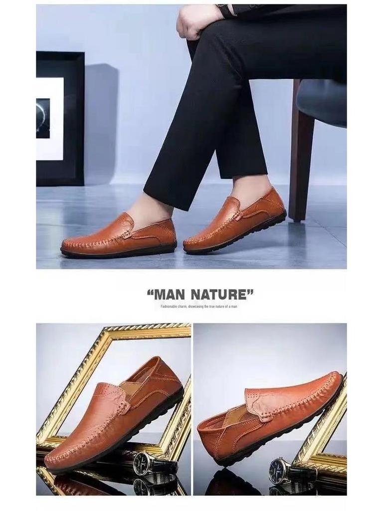 Herren atmungsaktive Leder-Loafer Frühling/Sommer 2025 - Lässig, Modisch, Rund Zehenpartie Slip-ons