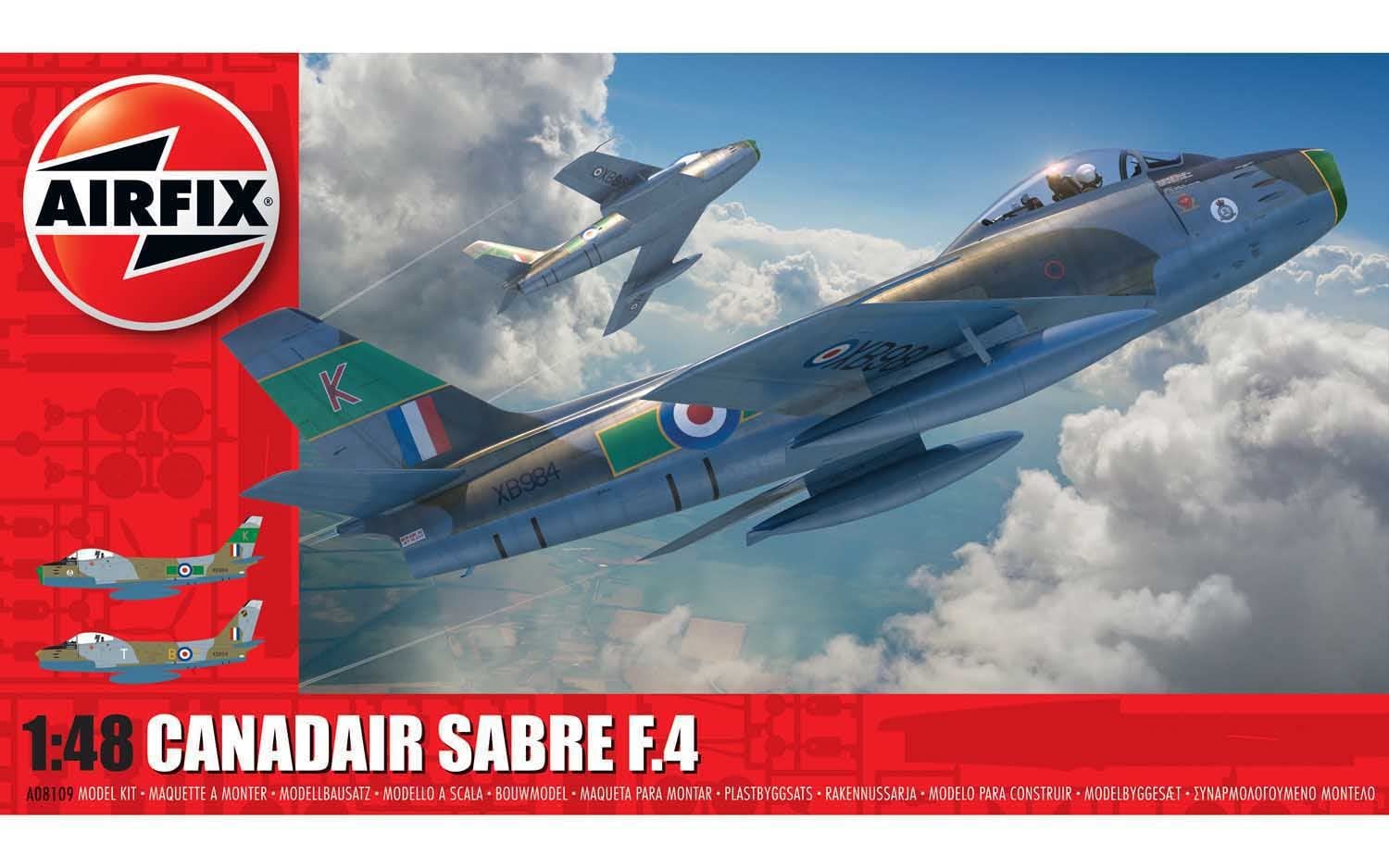 

Airfix Scale Royal Air Force Canadair Sabre Plastic Model Kit X8109 1/48 F.4