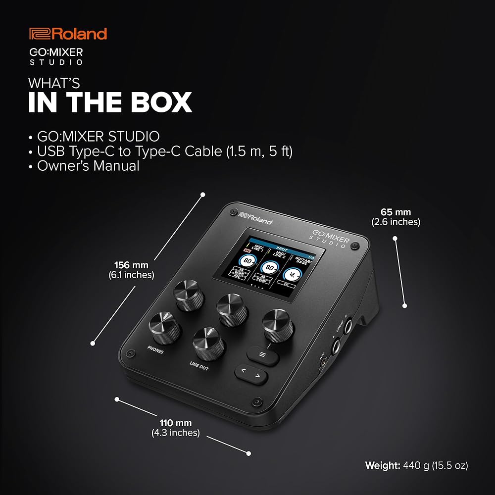 Roland Roland GO: MIXER STUDIO/GOMIXERST Audio Mixer Audio Interface Music Production Recording i...