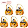 1-10PCS Children Halloween Felt Pumpkin Candy Bag Hand Carry Trick or Treat Gift Tote Party Favor Goodie Sack Cute