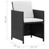 9 piece garden dining set with cushions poly rattan black