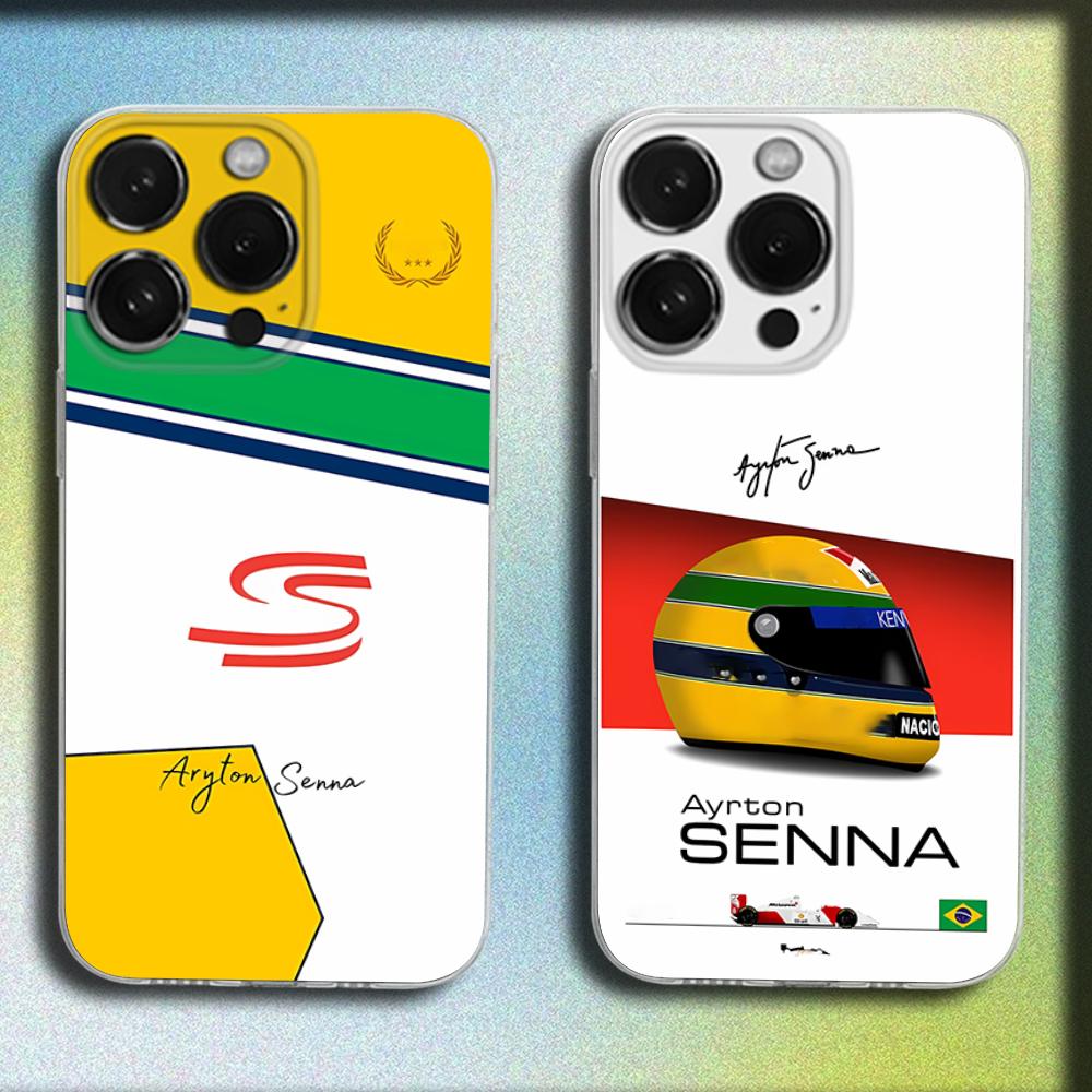 A-Ayrton Senna Phone Case For iPhone 16,15,14,13,12,11 Plus,Pro,Max,XR,XS,Plus,SE,Mini Transparent Soft Cover