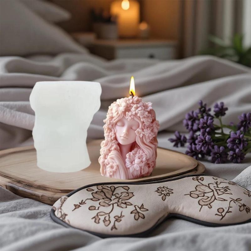Traumhaftes Blumenmädchen Silikonform Für Aromatherapien Basteln Wiederverwendbar Backen Schokolade Seifenherstellung Heimdeko 55KF