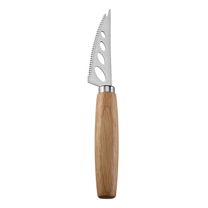 Stainless Steel Cheese Knife & Fork Set, Rubber Wood Handles - Western Tableware
