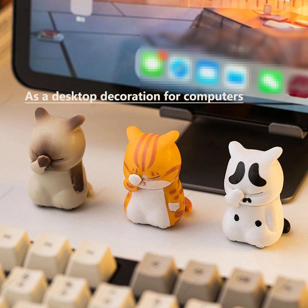 1/9 Kawaii Cat Doll Ornaments Figures Statue Mini Model Desktop Toys Gifts for Room Office Kids Car Home Decoration Accessories