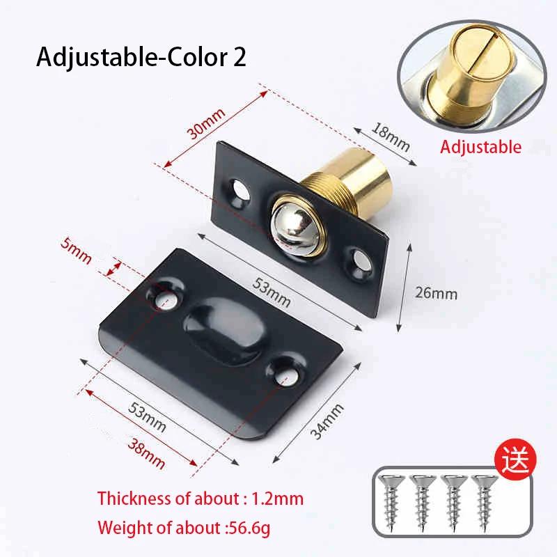 1Pcs Adjustable Door Top Bead Furniture Door Latch Spring Invisible Wooden Cabinet Door Beads Lock Closet Ball Catch Latch