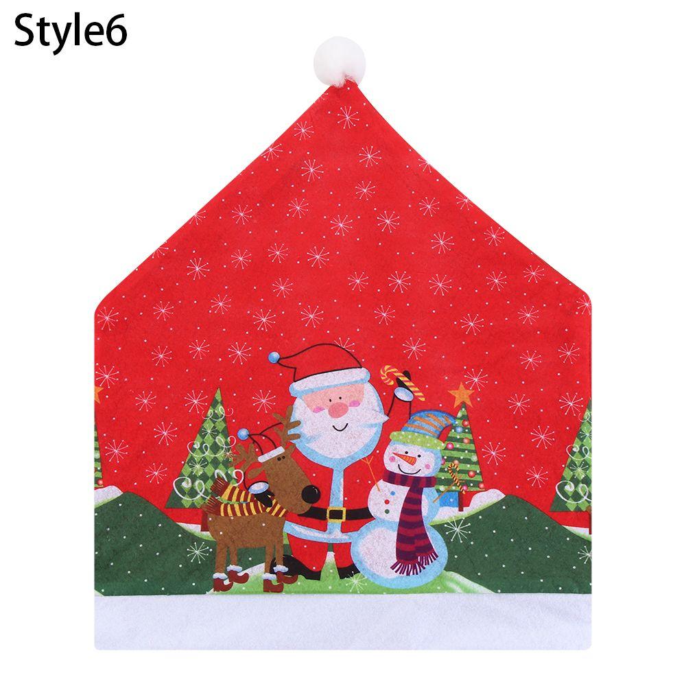 

1pcs Gifts Party Supplies Snowman Christmas Decorations Home Table Decor Chair Back Cover Christmas Chair Covers