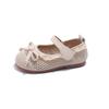 Mode Mädchen Spitze Prinzessin Schuhe 2025Frühling Neuer Kinder Freizeitschuh Rutschfest Mädchen Schleife Einzelner Schuh Einfach Kind Atmungsaktiver Mesh Schuh