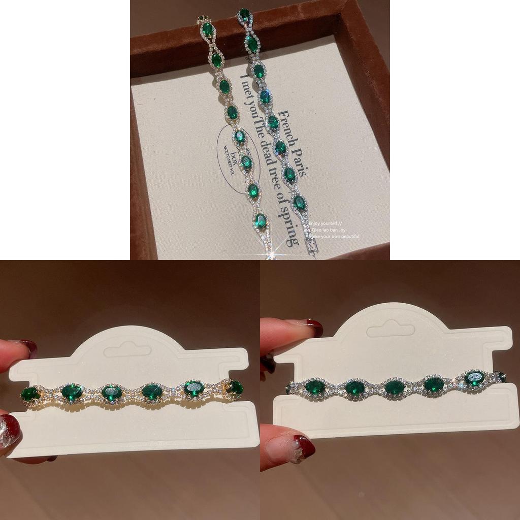 Europese Stijl Kristallen Ovaal Armband Met Strass Versiering Voor Vrouwen