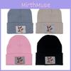Mouse Mouse Minnie Knit Hat With Embroidered Alphabet Breathable Fabric