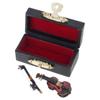 Mini Violin Model Set Wooden Miniature Violin with Stand,Case for Dollhouses Accessory Home Decoration Display Ornament