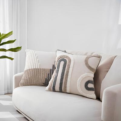 Bohemian Cushion Cover Geometric Tufted Throw Pillow Cover with Tassels Decorative Boho Pillow Case for Home Farmhouse Sofa Couch Bedroom